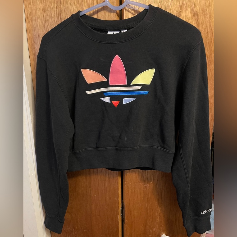 Adidas cropped pullover sweater